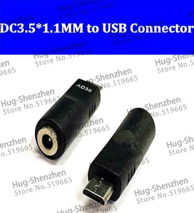 Main image of DC3.5*1.1mm female to USB Micro 5P male  power adapter connnector for IPAD--100pcs/lot