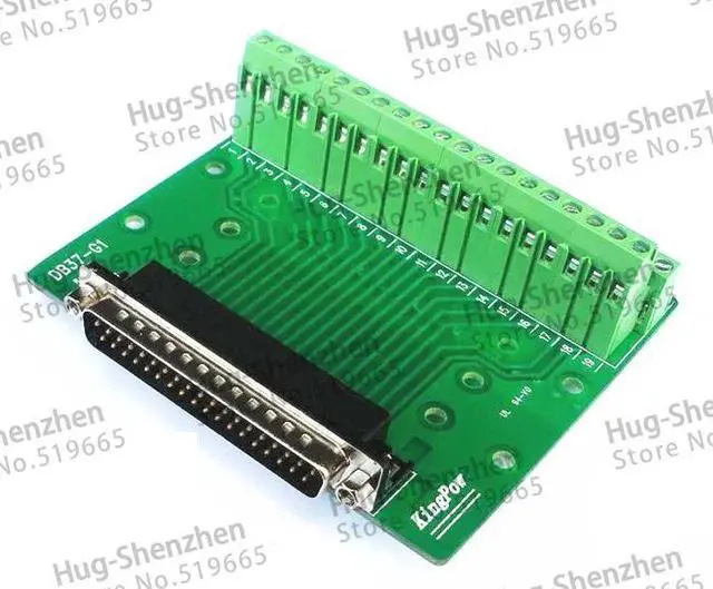 Alt view image 2 of 3 - 5pcs/lot 37Pins male DB37 D-SUB DB-37 Adapter signals Terminal Breakout Board ROHS 2 row