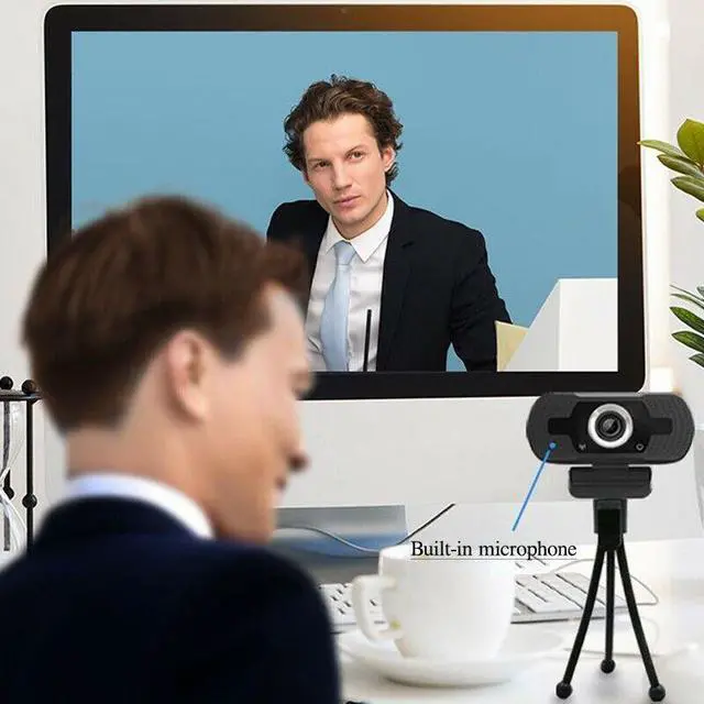 Alt view image 4 of 7 - 1080P HD Webcam Desktop Laptop Computer PC Camera Built in Microphone Clip-On Video Conferencing Video Calling Web Cam US