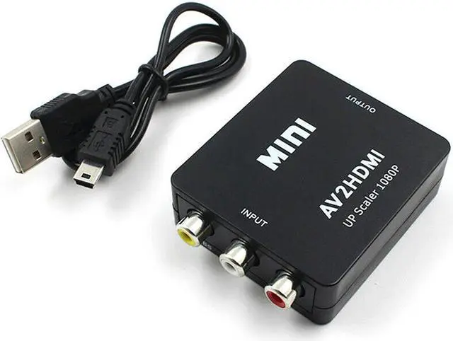 Alt view image 5 of 7 - RCA AV to HDMI Converter Adapter, 1080P 3 RCA CVBS Composite Video Audio Converter Adapter, Mini Composite CVBS to HDMI AV2 Converter with USB Cable for TV PC PS3 STB Xbox VHS VCR DVD (Black)