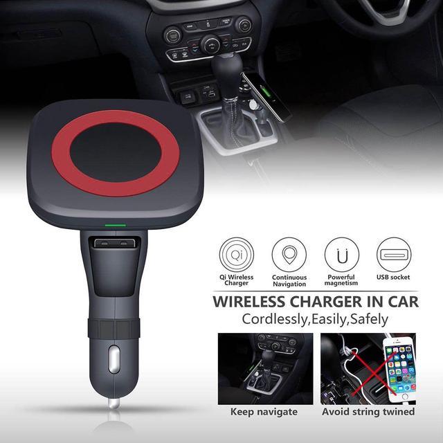 Qi Wireless Charger 12V Car Wireless Charger Holder Mount Magnetic Mount  Car Charger Adapter for Samsung for Galaxy for iPhone