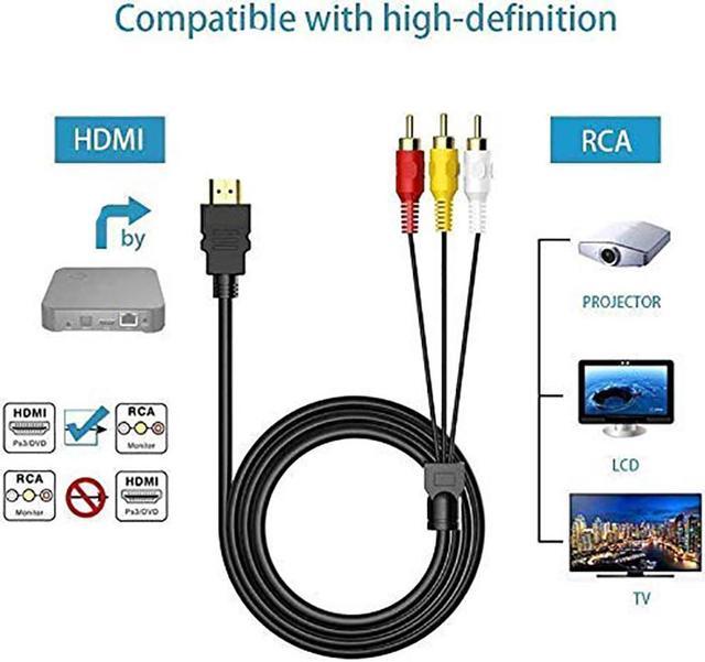  Convertidor HDMI a RCA Adaptador HDMI a AV Compatible