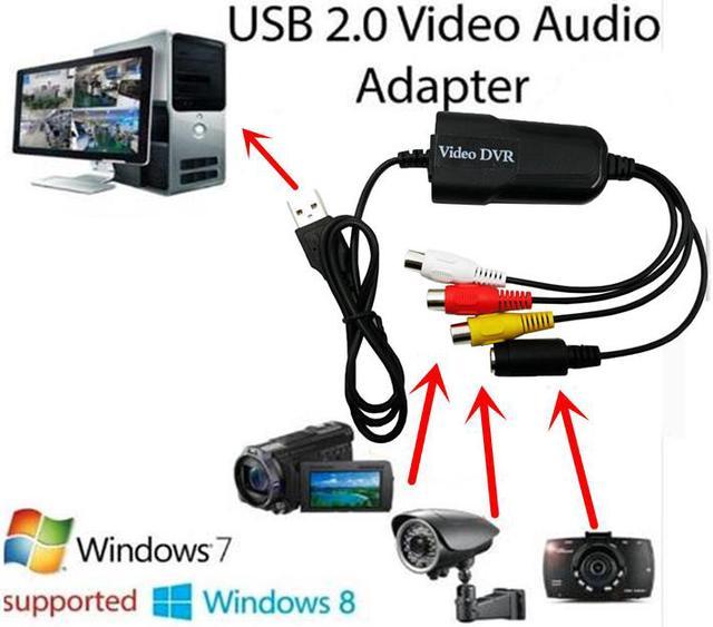 USB 2.0 Analog Video To Digital Format Audio Video DVD VHS Record Video  Audio VHS to DVD Converter Capture Card Adapter Convert