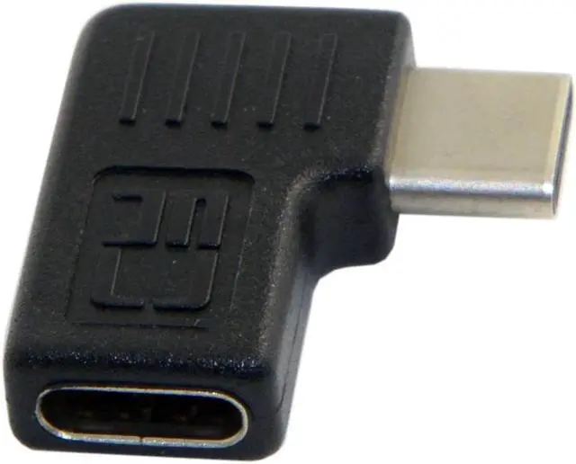 Alt view image 4 of 4 - CYSM 90 Degree Right & Left Angled USB 3.1 Type-C Male to Female Extension Adapter for Samsung Galaxy S8 S8+ Plus Cell Phone