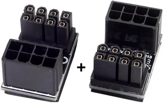 Alt view image 3 of 4 - CYDZ ATX 8Pin Female to 8pin Male 180 Degree AngledPower Adapter for Desktops Graphics Card