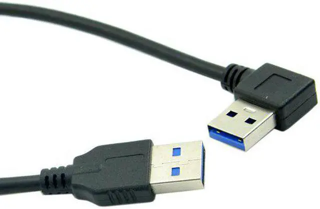 Alt view image 3 of 4 - CYDZ  0.4M Right Angled 90 Degree USB 3.0 A Type Male to Straight A Type Male Data Cable