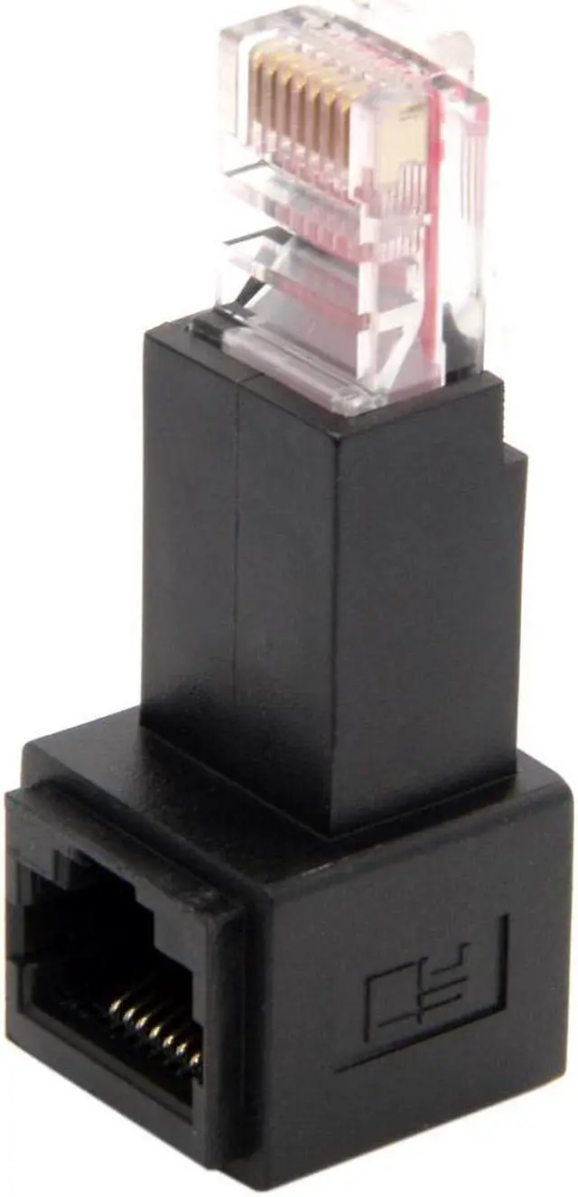 Alt view image 4 of 4 - CYDZ  90 Degree Up Angled 8P8C FTP STP UTP Cat 5e Male to Female Lan Ethernet Network Extension Adapter