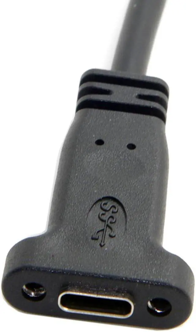 Alt view image 3 of 4 - CYDZ USB-C USB 3.1 Type C Male to Female Extension Data Cable with Panel Mount Screw Hole