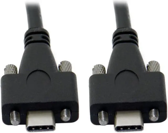 Alt view image 4 of 4 - CYDZ  USB 3.1 Type-C Dual Screw Locking to Locking USB-C 10Gbps Data Cable 1.2m Panel Mount Type