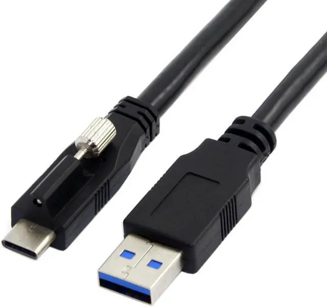 Alt view image 2 of 4 - CYDZ  1.2m USB 3.1 Type-C Locking Connector to Standard USB3.0 Data Cable With Panel Mount Screw