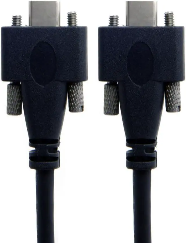 Alt view image 2 of 4 - CYDZ  USB 3.1 Type-C Dual Screw Locking to Locking USB-C 10Gbps Data Cable 1.2m Panel Mount Type