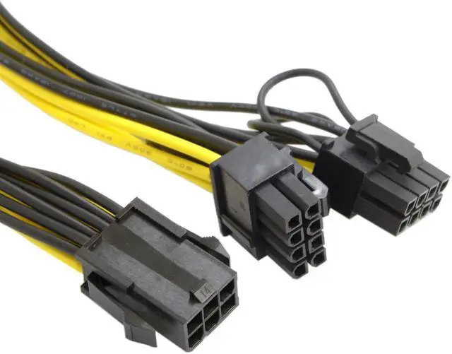 Alt view image 3 of 4 - CYDZ PCI-E PCI Express ATX 6Pin Male to Dual 8Pin & 6Pin Female Video Card Extension Power Splitter Cable