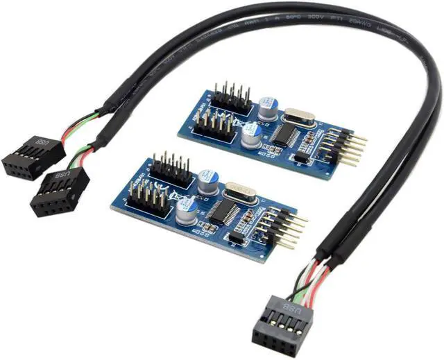 Main image of CYDZ  9pin USB 2.0 Header 1 to 2 / 4 Female Extension Cable HUB Connector Adapter Port Multilier