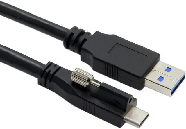 Alt view image 4 of 4 - CYDZ  1.2m USB 3.1 Type-C Locking Connector to Standard USB3.0 Data Cable With Panel Mount Screw