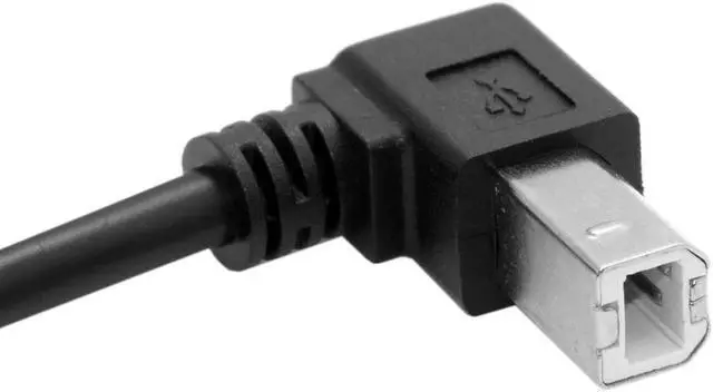 Alt view image 3 of 4 - CYDZ -Cable CY Down Angled USB 2.0 A Male to B Male Up Angled 90 Degree Printer Scanner HDD Cable 35cm