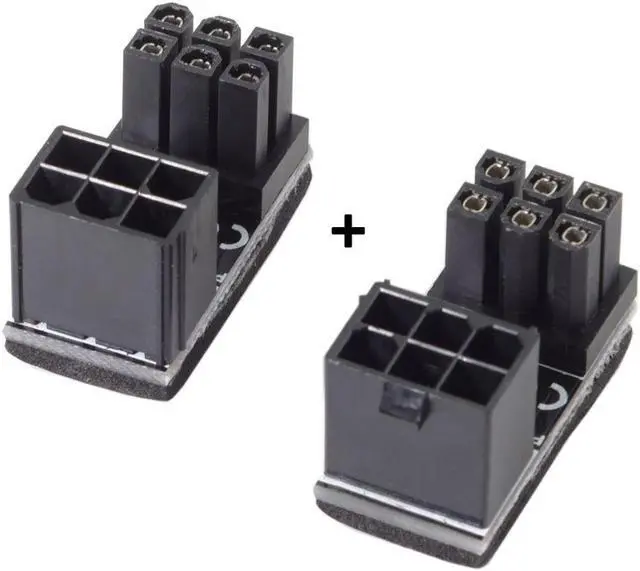 Alt view image 2 of 4 - CYDZ ATX 6Pin Female to 6pin Male 180 Degree AngledPower Adapter for Desktops Graphics Card