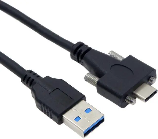 Main image of CYDZ  USB 3.1 Type-C Dual Screw Locking to Standard USB3.0 Data Cable 1.2m Panel Mount Type