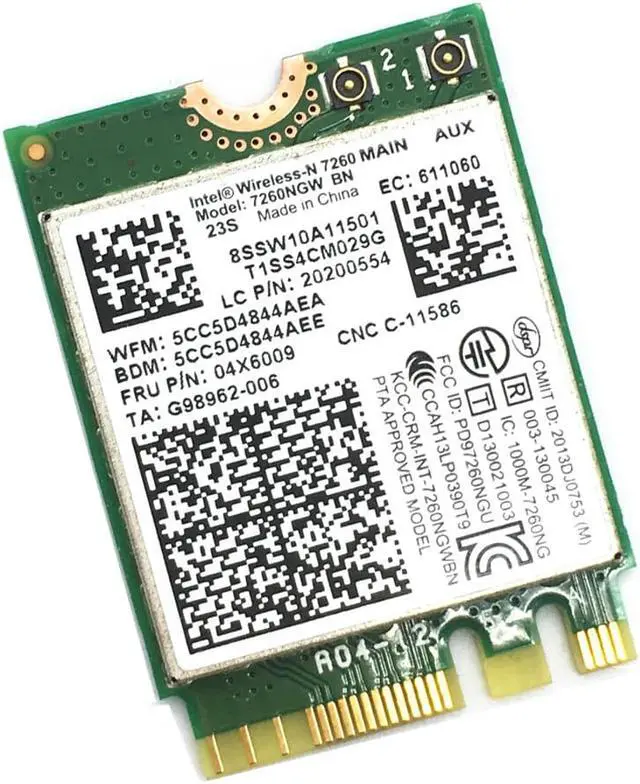Alt view image 3 of 4 - For Intel Wireless-N 7260 7260NGW BN 300M Wifi NGFF Card FRU:04X6009/04X6006 T440 T440p W540 L440 X240 X240s