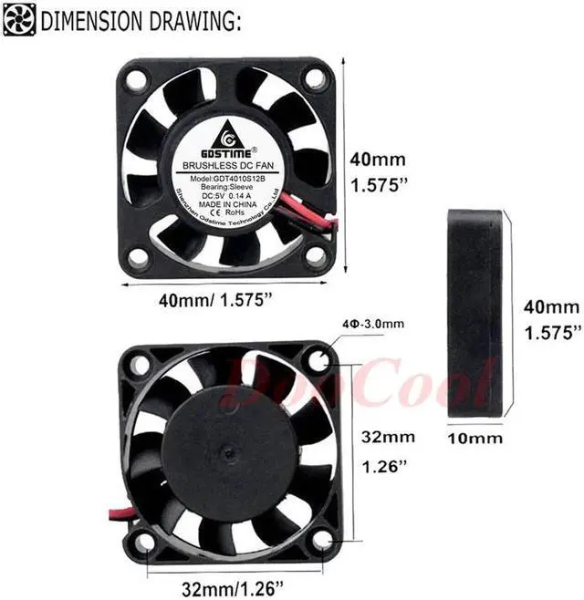 Alt view image 4 of 5 - 500pcs/lot  40mm Mini USB Fan 5V 40x40x10mm 4010 4cm Laptop Computer PC Cooler Cooling Fans