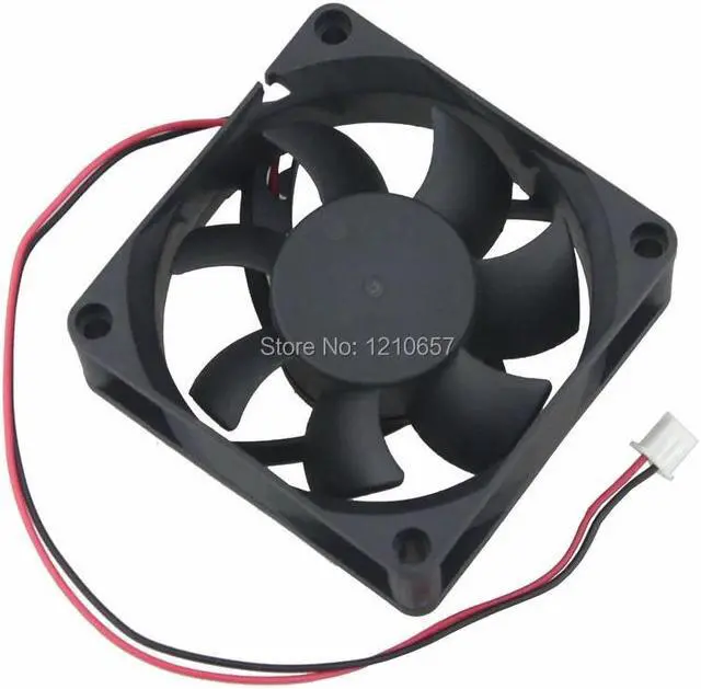 Alt view image 5 of 5 - 2 Pieces Lot Mini 2Pin 70MM 70 x 70 x 25mm 7025s 7cm 12V DC Brushless Cooler Cooling Fan