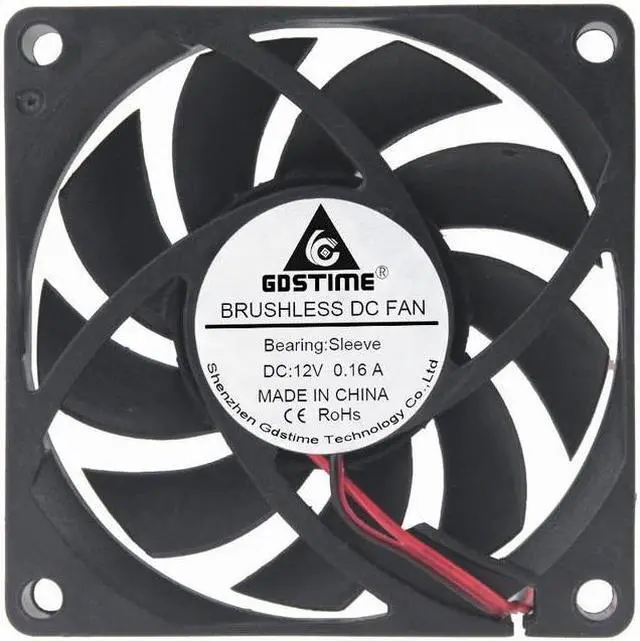 Main image of 10 Pieces LOT 70MM 70 x 70 x 15mm 2Pin 12V DC Brushless Cooling Cooler Fan