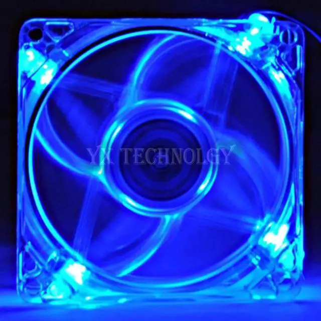 Alt view image 2 of 5 - 8025 GDT Green Red Bule Four color LED PC Computer Case Brushless Cooling Fan 80mm 8080x25mm 8025S DC 12V 4Pin Cooler