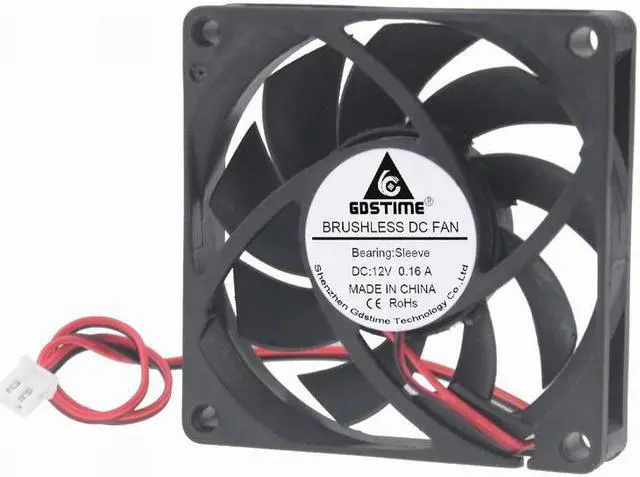 Alt view image 5 of 5 - 10 Pieces LOT 70MM 70 x 70 x 15mm 2Pin 12V DC Brushless Cooling Cooler Fan