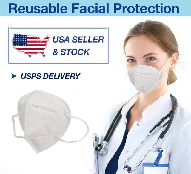 Alt view image 5 of 6 - 100pcs KN95 Mask Non-Disposable Protective Mask Anti Flu Mask, Breathable, Dustproof, Nonwoven Fabrics, 5 Layer Anti Covid-19 Virus Protective Face Mask