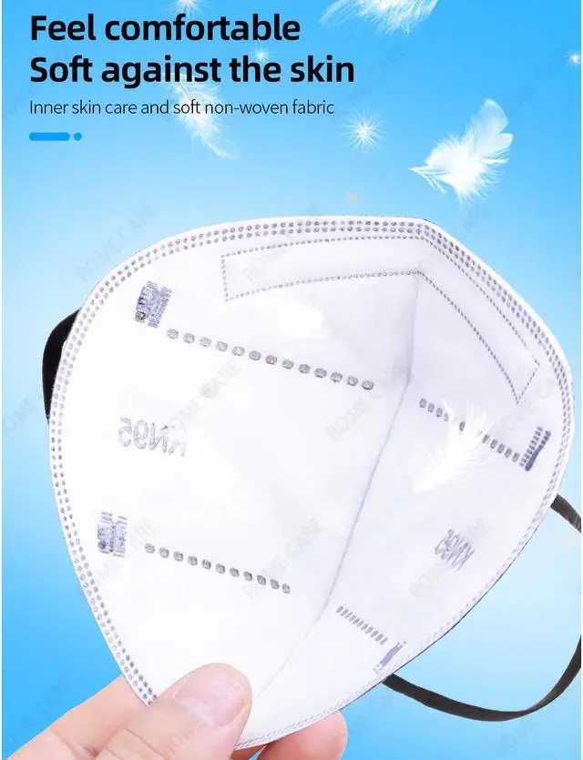 Alt view image 4 of 7 - Black Non-Disposable Face Mask, 50 Pcs Per Pack, 5-ply Breathable Comfortable Face Masks With Earloops for Daily Use