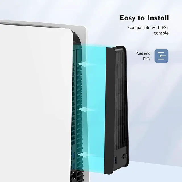 Alt view image 3 of 7 - ROME CARE Console Cooling 3 Cooler Fans For Sony Playstation 5, Host Accessories Super Cooling Fan For PS5 Gaming Console USB Ports, Gamer Dust Plug Cover Kit, Ultra HD Game Console Accessories Heat S