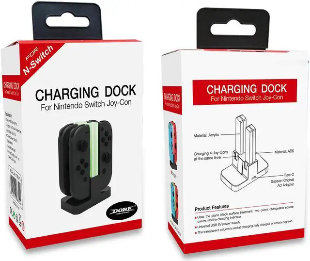 Alt view image 7 of 7 - ROME CARE Charging Dock Compatible with Switch Joy-Con with Lamppost LED Indication, Charger Stand Station Compatible with Switch Joy-Cons with Charging Cable