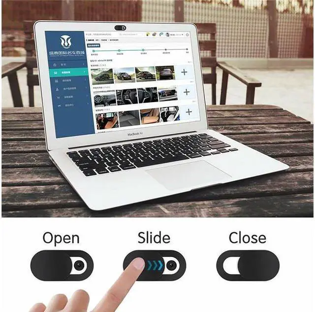 Alt view image 2 of 7 - 8 Pcs Webcam Cover Slide Ultra-Thin Laptops Camera Shutter Privacy Protective Cover For IPad Mobile Phone Tablet Desktop Laptop Car camera Black