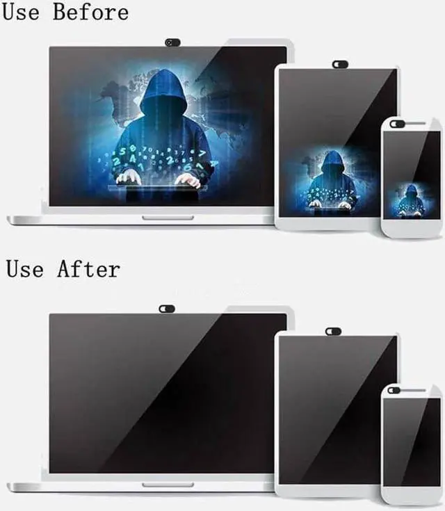 Alt view image 3 of 7 - 8 Pcs Webcam Cover Slide Ultra-Thin Laptops Camera Shutter Privacy Protective Cover For IPad Mobile Phone Tablet Desktop Laptop Car camera Black