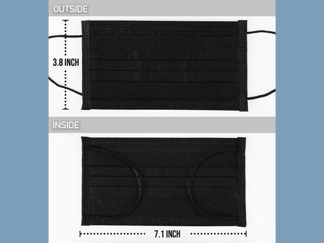 Alt view image 5 of 7 - ROME CARE Disposable Face Masks, 3 Ply Disposable Face Mask for Men & Women 100 Pcs Black