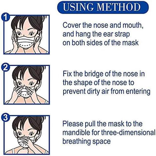 Alt view image 7 of 7 - 200 Pcs Disposable Face Masks, 3 Ply Disposable Face Mask for Men & Women Black