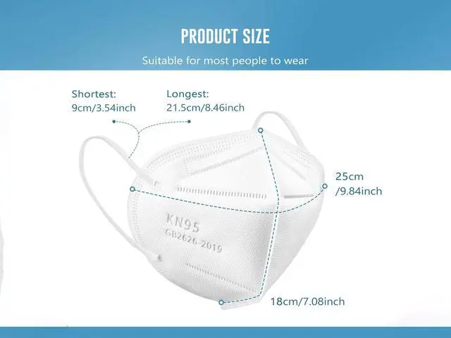 Alt view image 3 of 7 - ROME CARE 200 Pcs 5-Layer Breathable Protective with Elastic Earloop and Nose Bridge Clip Disposable Respirator Protection White