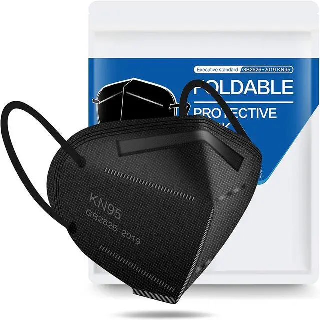 Alt view image 7 of 7 - ROME CARE 200 Pcs 5-Layer Breathable Protective with Elastic Earloop and Nose Bridge Clip Disposable Respirator Protection Black