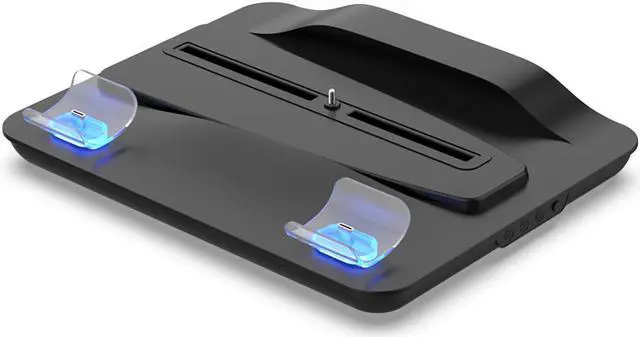 Alt view image 3 of 7 - ROME CARE PS5 Cooling Stand with Suction Cooling Fan and Dual Controller Charger Station for Playstation 5 PS5 Console, Suction Cooler Fan with Charging Dock Station Black