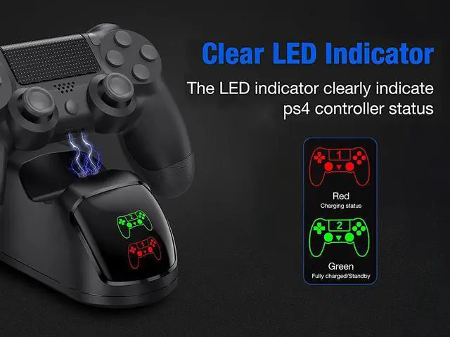 Alt view image 4 of 7 - PS4 Controller Charger, PS4 Controller USB Charging Station Dock for DualShock 4, Playstation 4 Charging Station for Sony Playstation4 / PS4 / PS4 Slim / PS4 Pro Controller