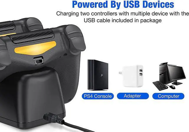 Alt view image 6 of 7 - PS4 Controller Charger, PS4 Controller USB Charging Station Dock for DualShock 4, Playstation 4 Charging Station for Sony Playstation4 / PS4 / PS4 Slim / PS4 Pro Controller