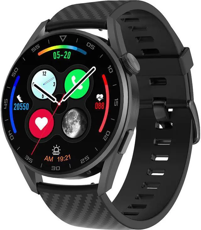 Alt view image 2 of 7 - ROME CARE Touchscreen Smartwatch with Speaker,  Sports recording and health monitoring, Contactless Payments and Smartphone Notifications, Accompany Wireless Charging Cable Black