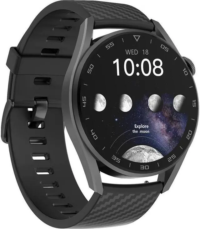 Alt view image 3 of 7 - ROME CARE Touchscreen Smartwatch with Speaker,  Sports recording and health monitoring, Contactless Payments and Smartphone Notifications, Accompany Wireless Charging Cable Black