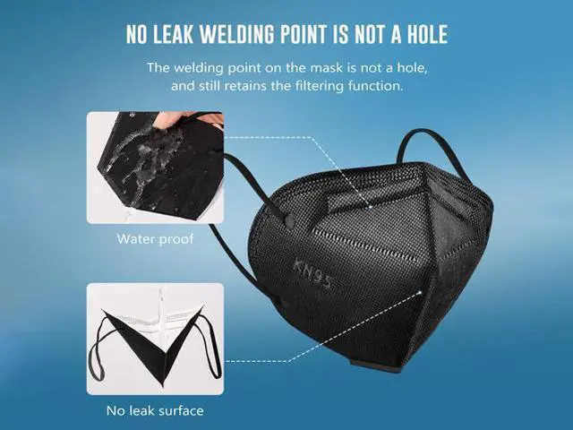 Alt view image 5 of 7 - Protective Face Mask, 5-Layer Breathable Protective Mask with Elastic Earloop and Nose Bridge Clip, Disposable Respirator Protection Against 100 Pcs Black