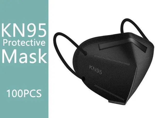 Main image of Protective Face Mask, 5-Layer Breathable Protective Mask with Elastic Earloop and Nose Bridge Clip, Disposable Respirator Protection Against 100 Pcs Black