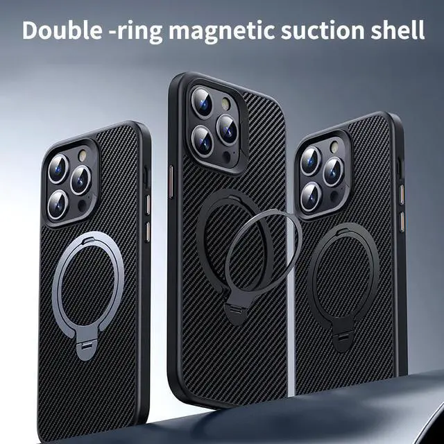 Main image of ROME CARE Case For iPhone 15 Plus Series [360° Multi-Functional Stand]  [Compatible with Magsafe] Military Drop Protection Non-Yellowing Magnetic 15 Series Slim Thin Phone Case for Men Women - Black