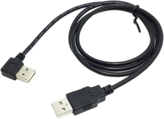 Main image of CYDZ USB 2.0 Male to Male Data Cable 100cm Reversible Design Left & Right Angled 90 Degree 1M