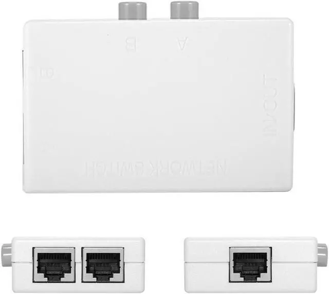 Alt view image 2 of 4 - CYDZ  UTP STP 2 in 1 out 2 Ports RJ45 LAN CAT Network Switch Selector Internal External Networking Switcher Splitter Box
