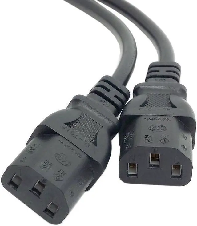 Alt view image 4 of 4 - CYSM CY Single C14 to Dual 5-15R Short Power Y Type Splitter Adapter Cable Cord