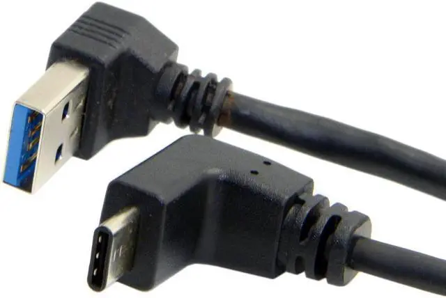 Main image of CYDZ USB 3.1 USB-C Reversible Angled to 90 Degree Up Angled A Male Data Cable for Laptop & Tablet & Phone