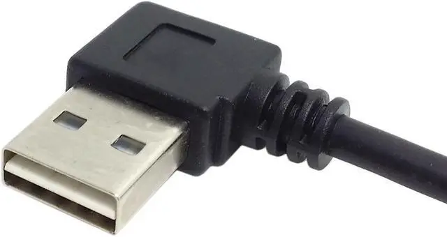 Alt view image 3 of 4 - CYDZ USB 2.0 Male to Male Data Cable 100cm Reversible Design Left & Right Angled 90 Degree 1M